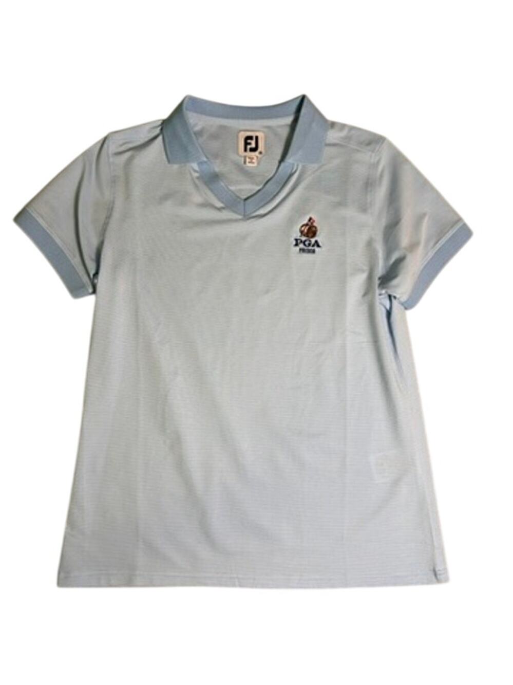 Footjoy FJ Golf Shirt Womens Medium V Neck PGA Frisco Embroidered Performance
